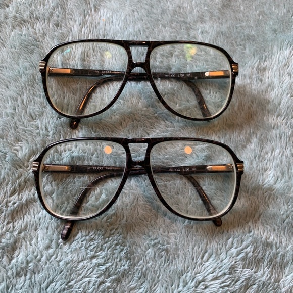 Gucci Vintage Tortoise Shell Style Aviator Prescription Glasses Set of 2 - Picture 1 of 11